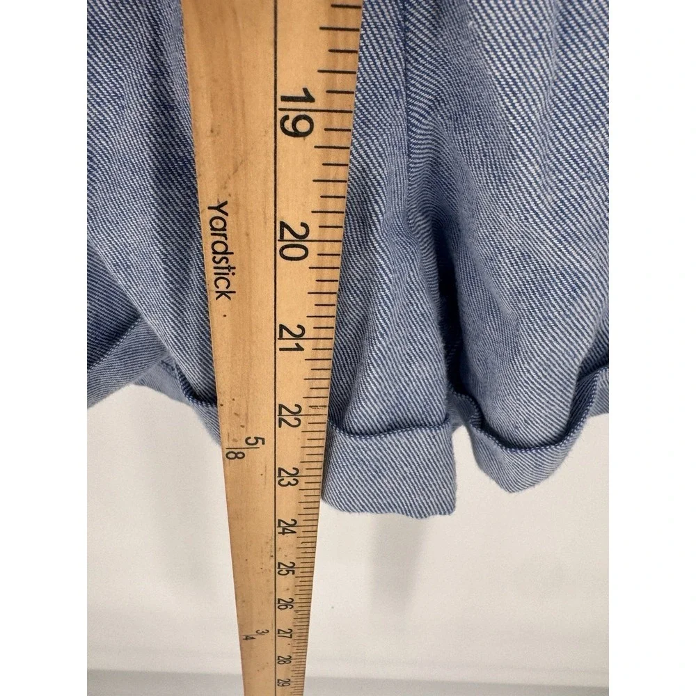 Banana‎ Republic Romper Women's 8 Blue Linen Blend Short Sleeve One-Piece Boho